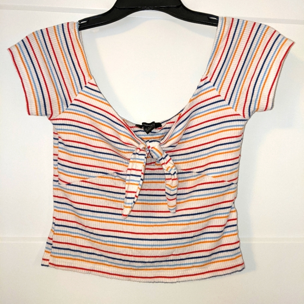 Retro tie crop top